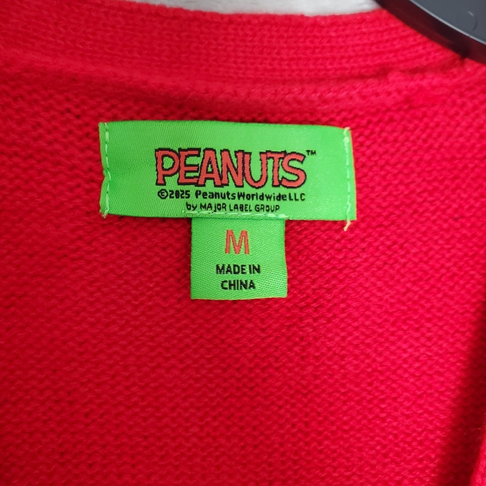Peanuts Snoopy Christmas Sweater Vest Womens Size M Ugly Holiday Red NWT - Picture 4 of 7